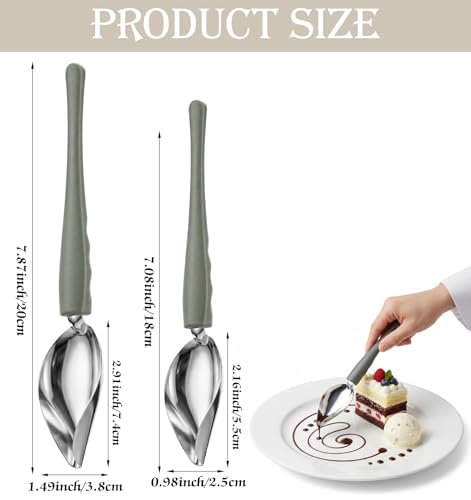 2-Piece Stainless Steel Plating Drizzle Spoon Set for Dessert Decorating