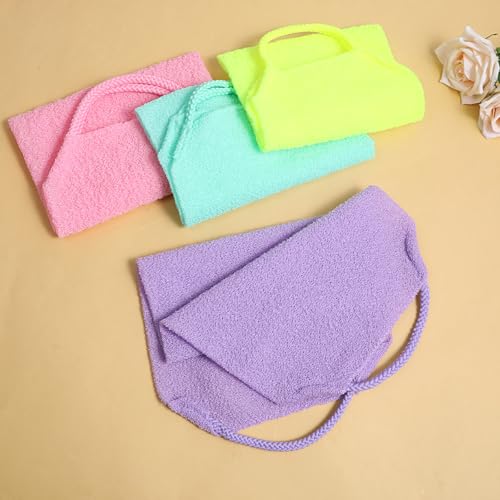 Yuomeaz 4 Pcs Exfoliating Back Scrubber & Nylon Shower Washcloth Set