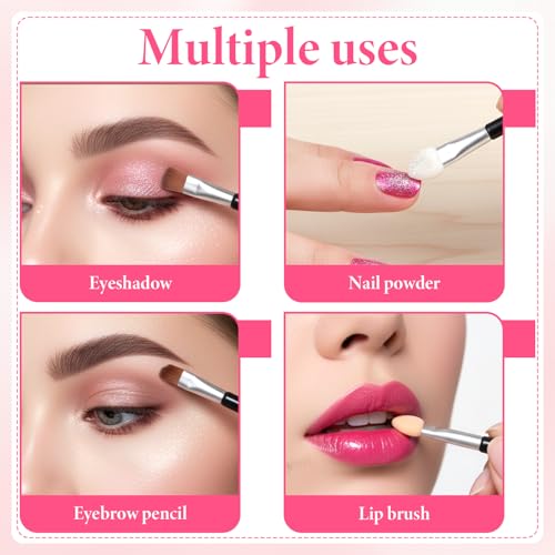 Tiesome 30Pcs 2-in-1 Eyeshadow Smudge Brush & Sponge Applicators