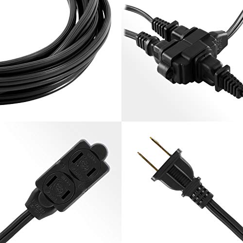 GE 12FT Indoor Extension Cord with 3 Outlets & Safety Covers