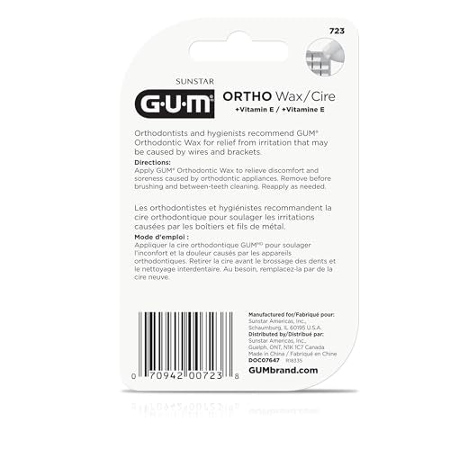 GUM Orthodontic Wax for Braces & Aligners, Clear, 1 Count