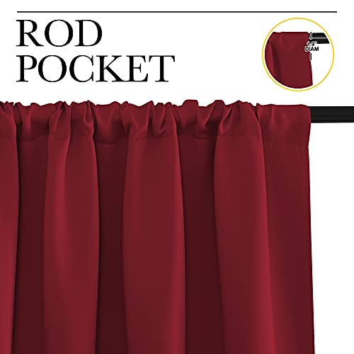 NICETOWN Burgundy Blackout Curtains - 42"W x 48"L Rod Pocket Drapes (Set of 2)