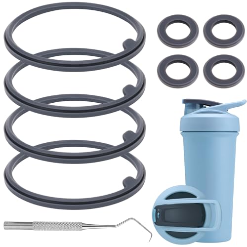 9PCS Shaker Bottle Gasket Replacement for BlenderBottle Strada Shaker Cup Stainless Steel Water Bottle£¬Wire Whisk Bottle Gasket£¬Compatible with Blender Bottle Strada Protein Shaker Bottle£¨Flip lid£©