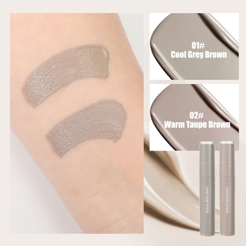 LYBHDAFA Cool Toned Liquid Contour Stick with Brush, Matte Cream Bronzer