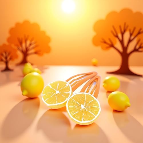 Orange Slice Snap Hair Clips 4-Piece Citrus Barrettes for Women and Girls