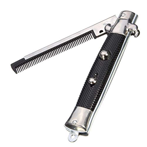 Switchblade Folding Pocket Comb 9-Inch Stainless Steel Novelty Comb