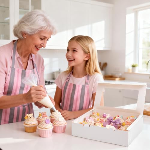 Moretoes Cupcake Boxes with Window - 3PCS, Fits 36 Cupcakes (11.5x9.7x3.5in)