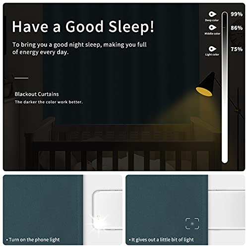 Easy-Going Thermal Blackout Curtains - 42x84 Inch Bluestone, 2-Panel Set