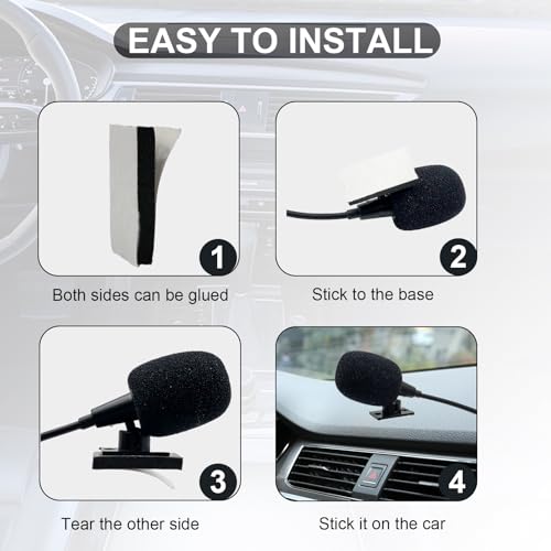 2.5mm Car Microphone Compatible with Pioneer Vehicle Stereo GPS DVD Enabled Head Unit,3m Cable