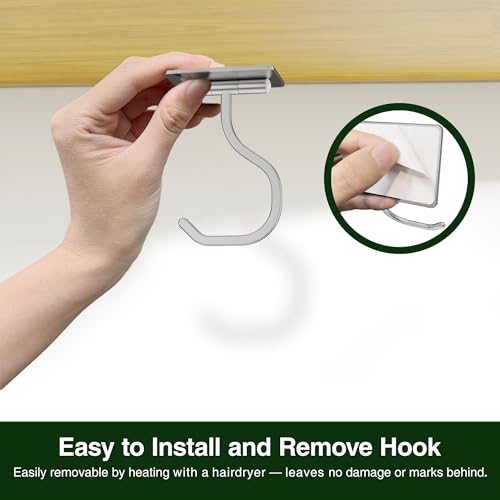 Bussdis Silver Banana Hook Under Cabinet Adhesive Holds 20 Bananas - 1 Pack