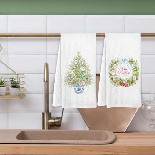 Mahjong Christmas Tree Kitchen Towels Set of 4 - Mahjong_2