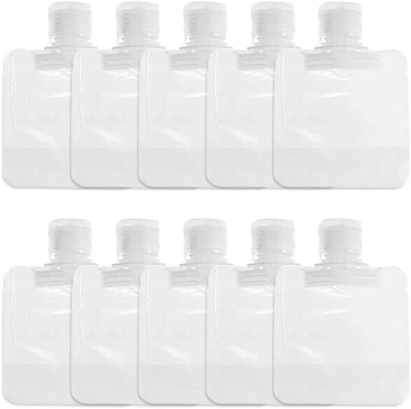 Tnyvm 10-Pack 30ml Travel Squeeze Pouches Leakproof Refillable Containers