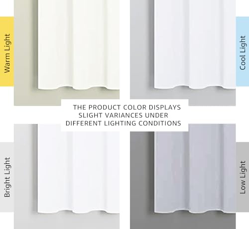 NICETOWN White Window Curtain Panels - 42" x 63" (2 Pack) Light Blocking & Thermal Insulated