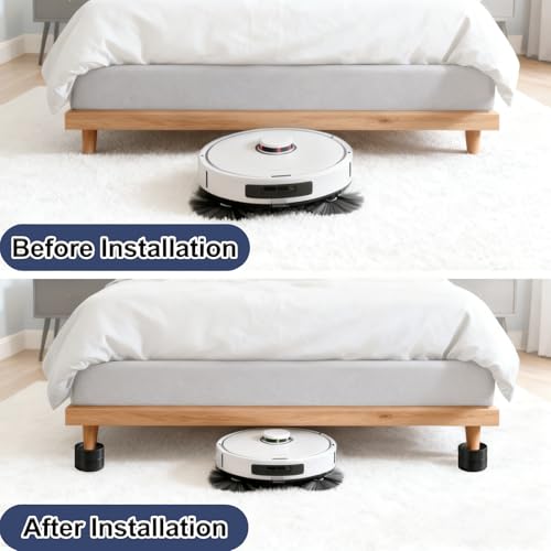 Adjustable Bed Risers - Heavy Duty Furniture Lift Blocks, 4 Pack
