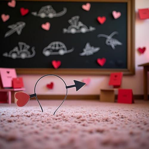Valentine's Day Red Heart Arrow Bopper Headband Elastic Hair Hoop Costume