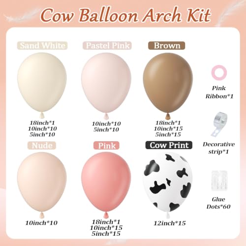 Cow Balloon Arch Kit for Baby Shower & Rodeo Party - 31pcs