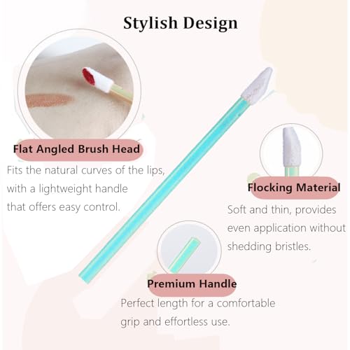 Vivipop Disposable Lip Applicators - 200 Pcs Lipstick Wands & Brushes