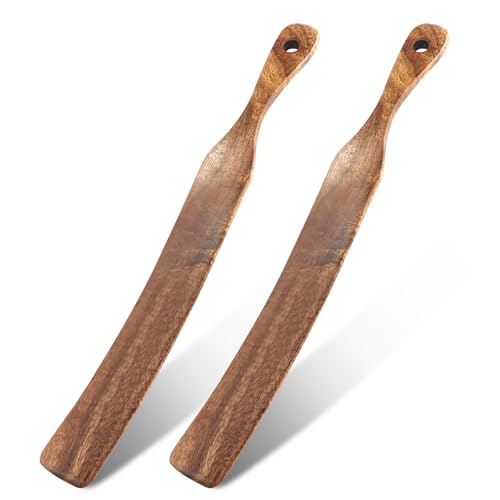 2 Pack Wooden Sourdough Spatula Set with Hanging Holes