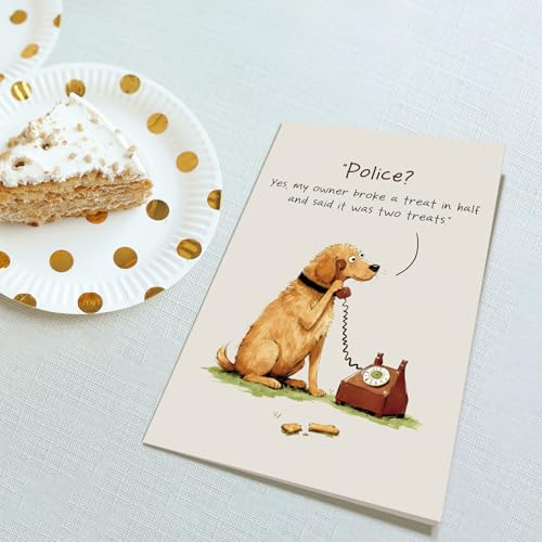Funny Dog Birthday Card for Dog Lovers - 5.3x8 inches
