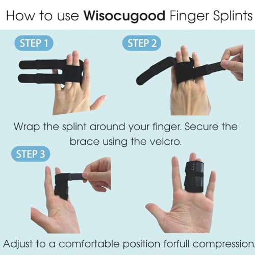 2Pcs Trigger Finger Splint with 2 Metal Bars, Thumb Finger Splint,Finger Brace,Fingers Straightening,Pain Relief,Arthritis,Suitable for double fingers,thumb, Index, Middle, Ring, Pinky Finger (Black)