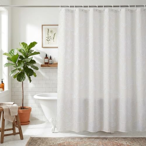 Bohemian Beige Floral Shower Curtain - Waterproof Polyester 72"x72"