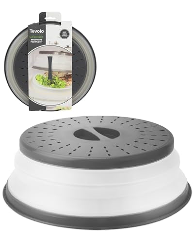 Tovolo Collapsible Microwave Splatter Cover - Charcoal Gray, Medium 10.5"