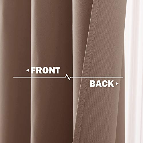NICETOWN Blackout Short Curtains - 42"W x 36"L Cappuccino, Set of 2