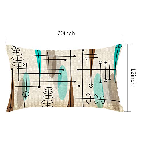 Mid-Century Modern Decorative Throw Pillow Cover – 20x12 Inches