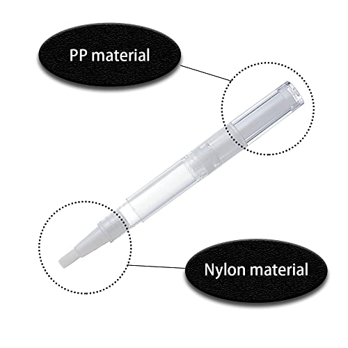 5 Pcs 3ml Empty Twist Pens with Brush Tip for Nail Oil and Lip Gloss