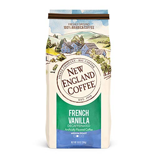 New England Coffee Decaf French Vanilla Ground Coffee, 10 oz Medium Roast