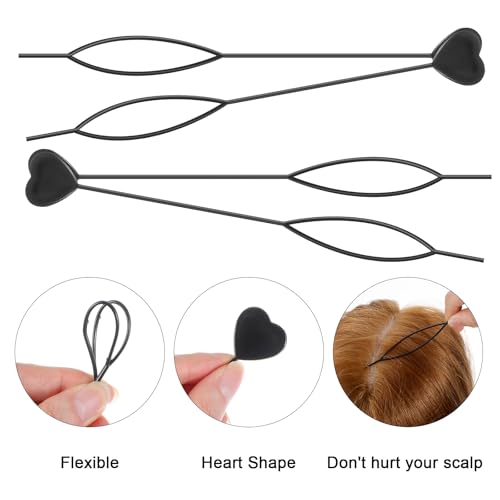 Chsoejuf 30PCS Topsy Tail Hair Tool Set & Acrylic Bead Threaders (Black)