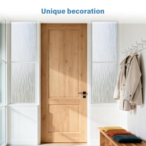 Finnez Frosted Window Privacy Film, Line Pattern Static Cling, 17.5 x 78.7 In