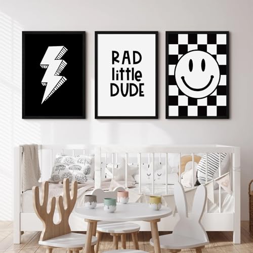 Rad Little Art Wall Decor Canvas Art for Boys Room - Framed 16x24 Inch