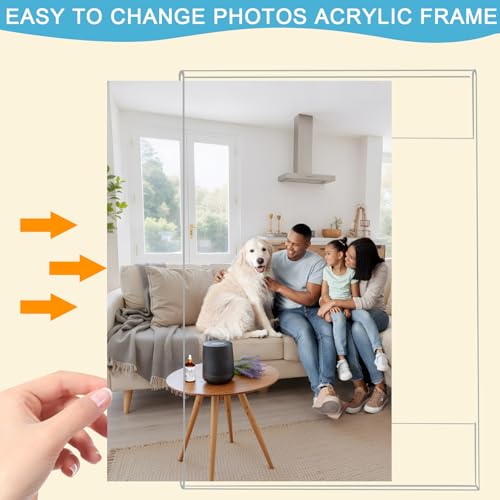 Wbtran 10-Pack Magnetic Acrylic Photo Frames, 2.36x3.54 Inch Clear Fridge Frames