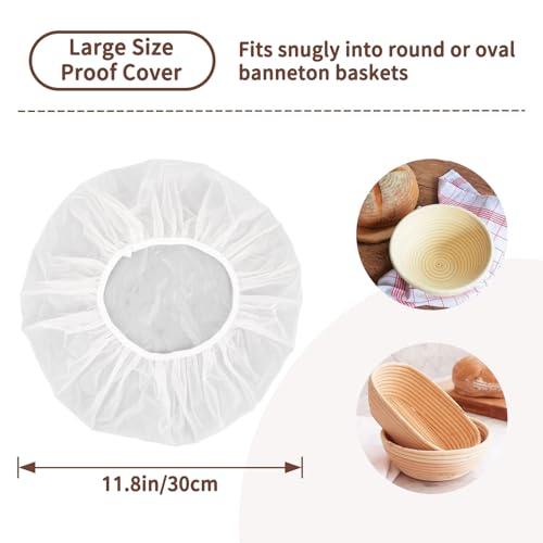 MAQIHAN Reusable Bread Proofing Covers - 2 Pack Elastic Bowl Wraps