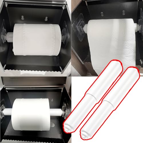 Universal Toilet Paper Holder Replacement Rod - 3 Pack, White Plastic