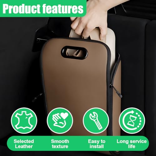 YoRise Brown Leather Car Shoe Organizer with Lid & Handle