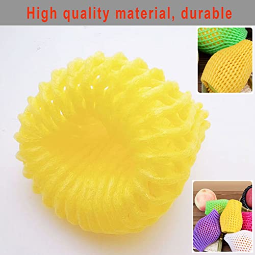 50 Fruit Protection Mesh Bags - Foam Sleeves, Yellow 10x6cm