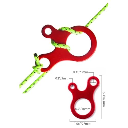 20Pcs Guyline Wind Rope Buckle Aluminum Alloy Guyline Cord Adjuster Tent Tensioners Rope Adjuster Tent Rope Adjusters for Tent Camping Hiking Outdoor Activity