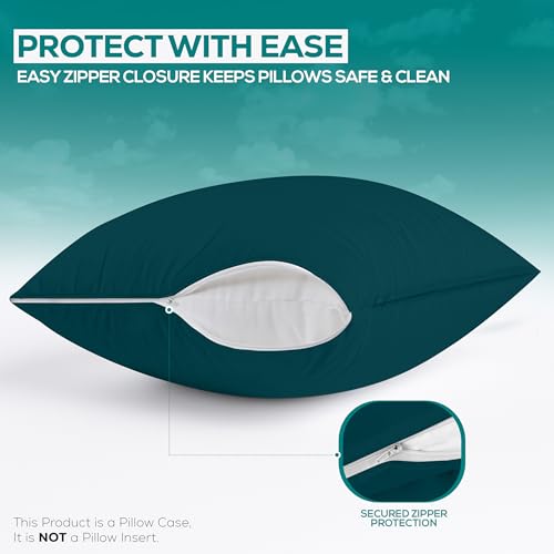 Utopia Bedding Waterproof King Pillow Protectors - Teal (Set of 2)