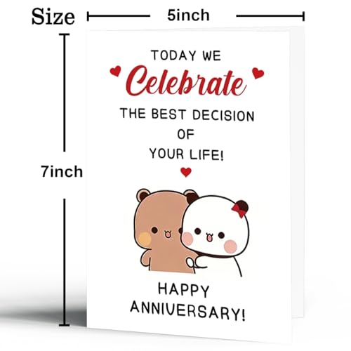 Cute Anniversary Card for Him or Her - Romantic Couple Design