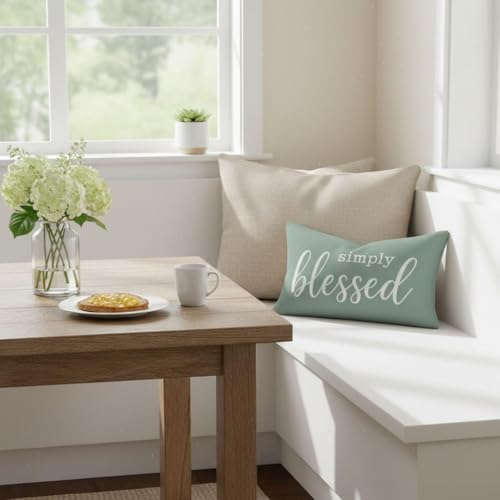 Sage Green Decorative Lumbar Pillow Cover 12x20 - Simply Blessed