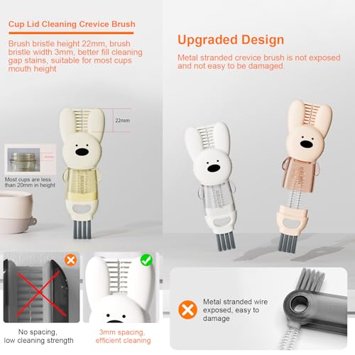 4-in-1 Multifunctional Cup Lid Cleaning Brush Set - 3 Pcs