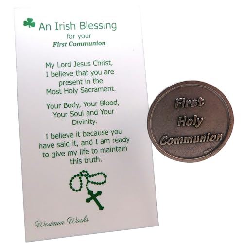 Westmon Works First Communion Token Gift Set with Irish Prayer Card