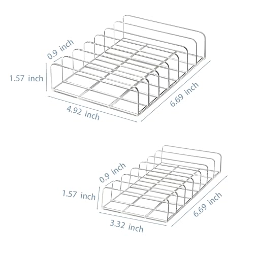 Makeup Palette Organizer - 2 Pack Clear Acrylic Storage with 7 Slots
