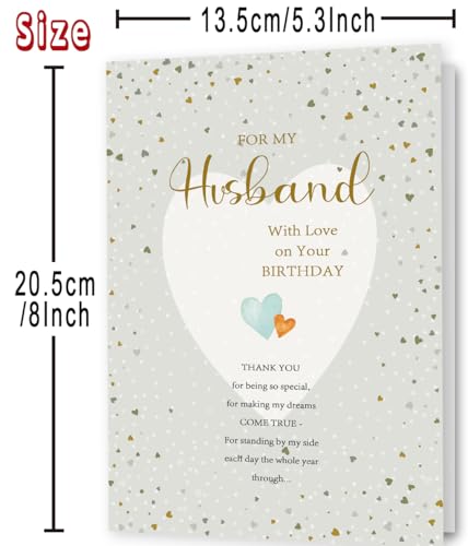 Romantic Birthday Card for Husband - Elegant Heart Design