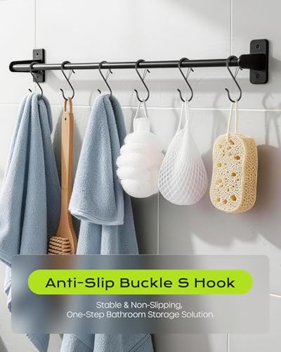 Heavy Duty Metal S Hooks with Safety Lock - 3.66 Inch, 10 Pack for Home & Garage Organization