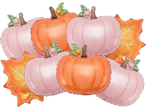 Pumpkin Foil Balloon Set, 21-Inch Fall Decor for Baby Shower & Birthday