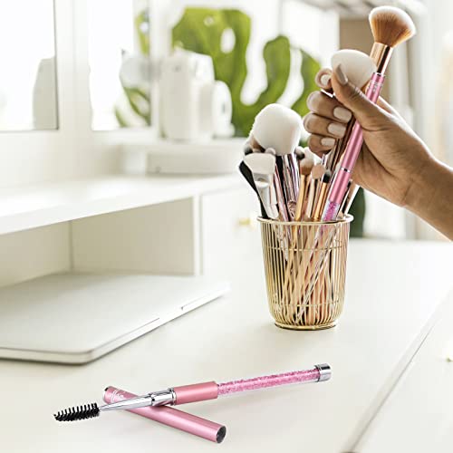 Tbestmax 3 Pcs Spoolies Mascara Wands and Eyelash Brushes with Cap Pink