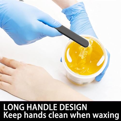 LEISENOR Silicone Wax Applicator Sticks Reusable Hard Wax Spatula 2pc Black